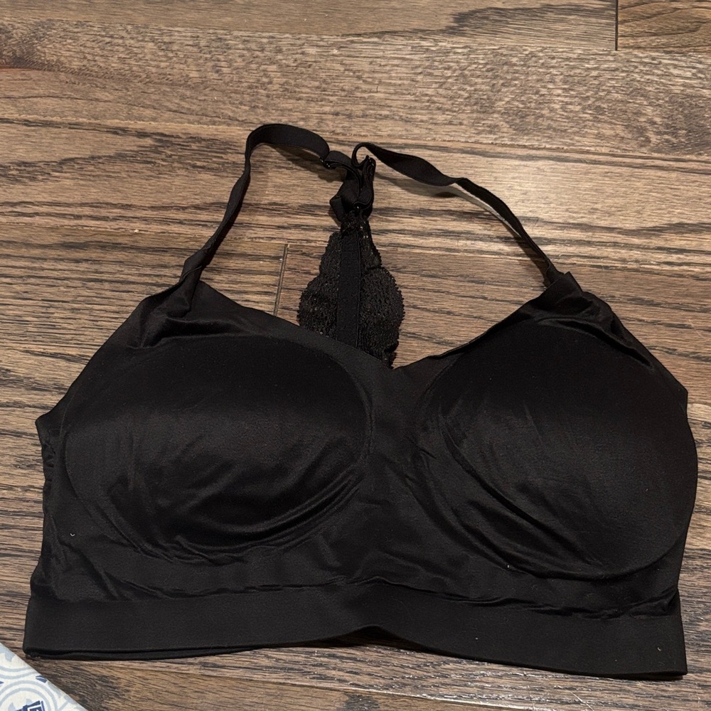 Elegant Black Lace Halter Bralette Racer back